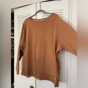Aerie Camel Brown Soft Crew Neck Sweater Size XL